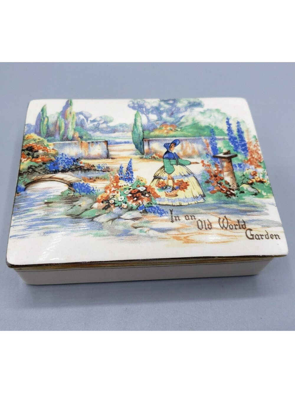 Vintage Lancaster Sandland English Ware Porcelain Box Trinket Cufflink Cigarette